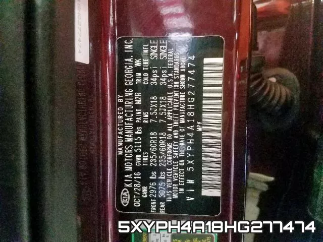 5XYPH4A18HG277474 фото 2
