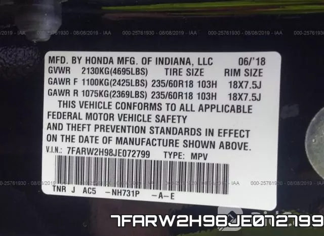 7FARW2H98JE072799 фото 9