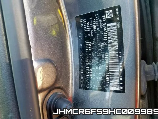 JHMCR6F59HC009989 фото 2