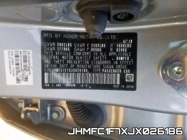 JHMFC1F7XJX026186 фото 2