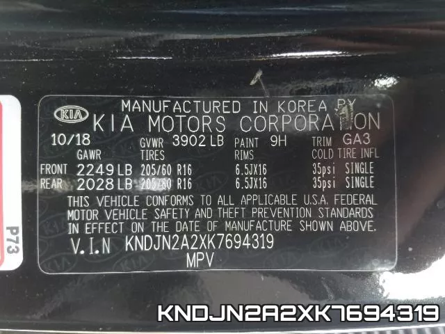 KNDJN2A2XK7694319 фото 2