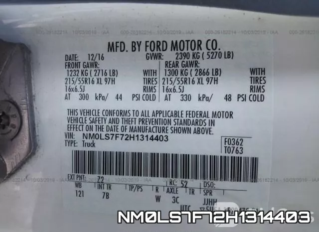 NM0LS7F72H1314403 фото 9