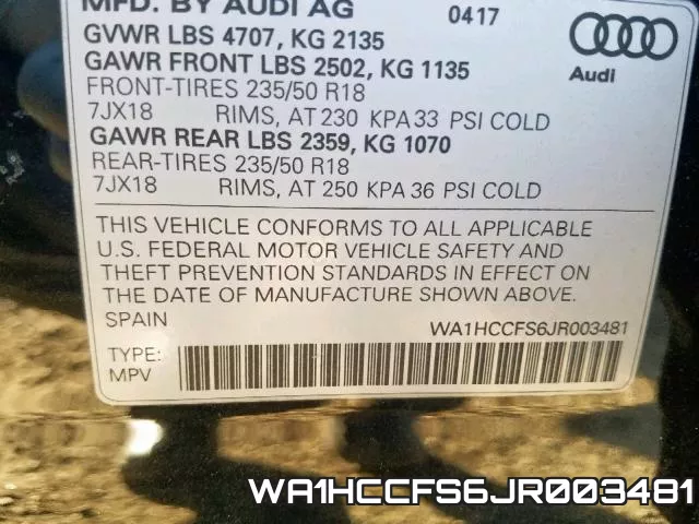WA1HCCFS6JR003481 фото 2