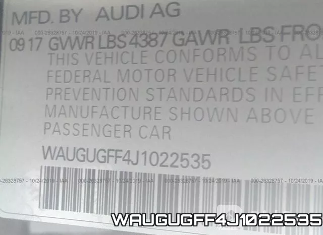 WAUGUGFF4J1022535 фото 10