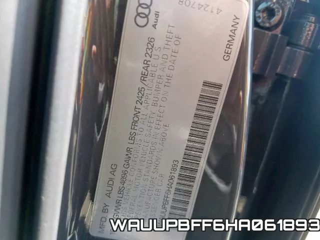 WAUUPBFF6HA061893 фото 2