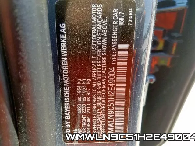 WMWLN9C51H2E49004 фото 2