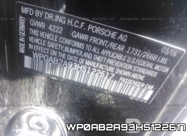 WP0AB2A93HS122617 фото 10