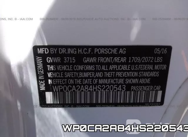 WP0CA2A84HS220543 фото 10
