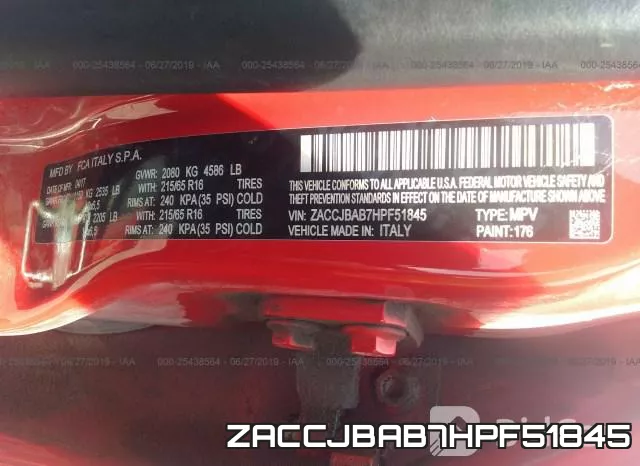 ZACCJBAB7HPF51845 фото 10
