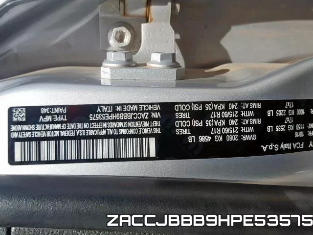 ZACCJBBB9HPE53575 фото 2