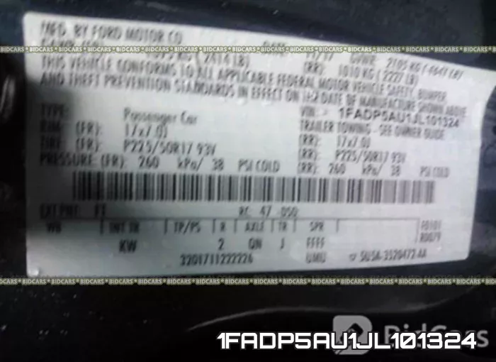 1FADP5AU1JL101324 фото 10