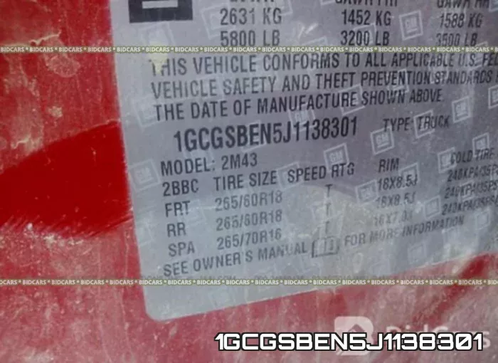 1GCGSBEN5J1138301 фото 10