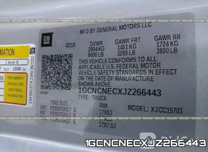 1GCNCNECXJZ266443 фото 10