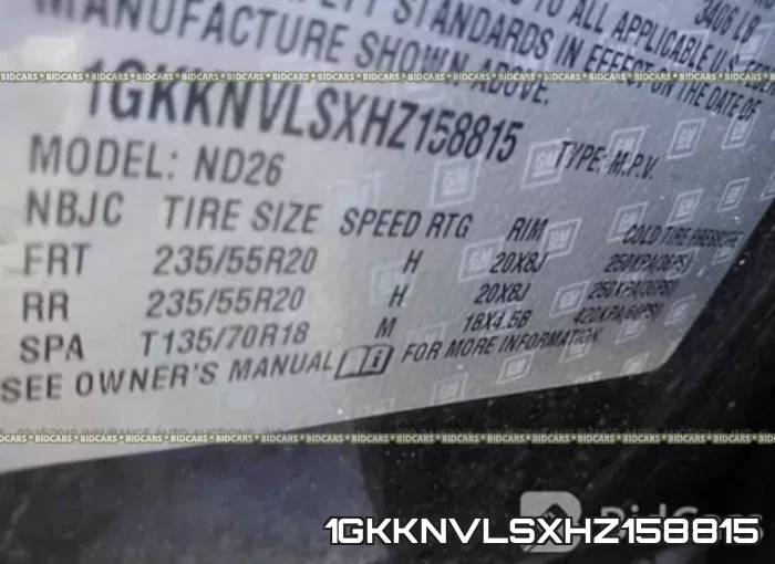 1GKKNVLSXHZ158815 фото 10