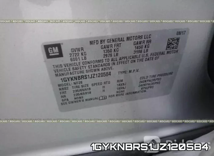 1GYKNBRS1JZ120584 фото 10