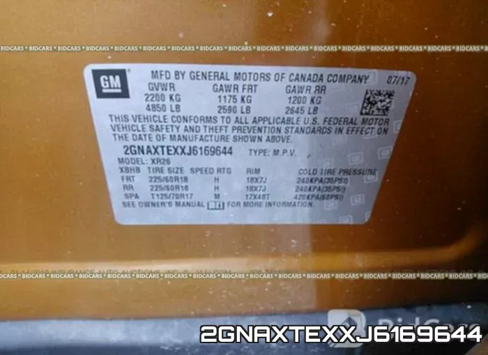 2GNAXTEXXJ6169644 фото 10