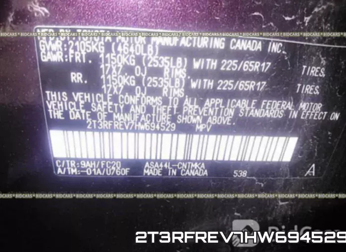 2T3RFREV7HW694529 фото 10