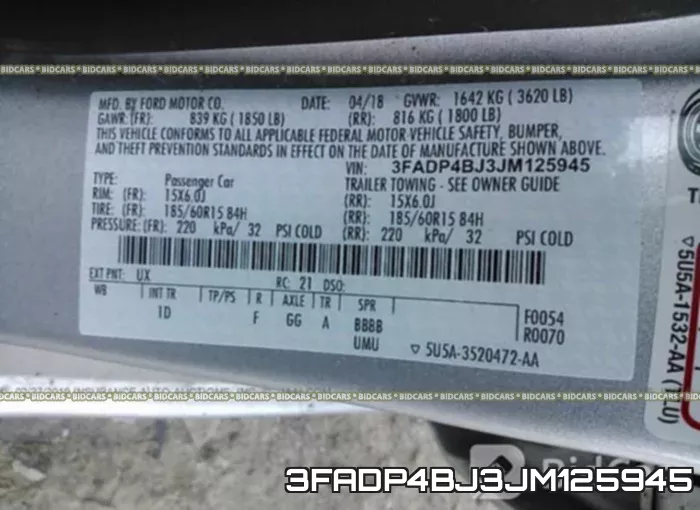 3FADP4BJ3JM125945 фото 10