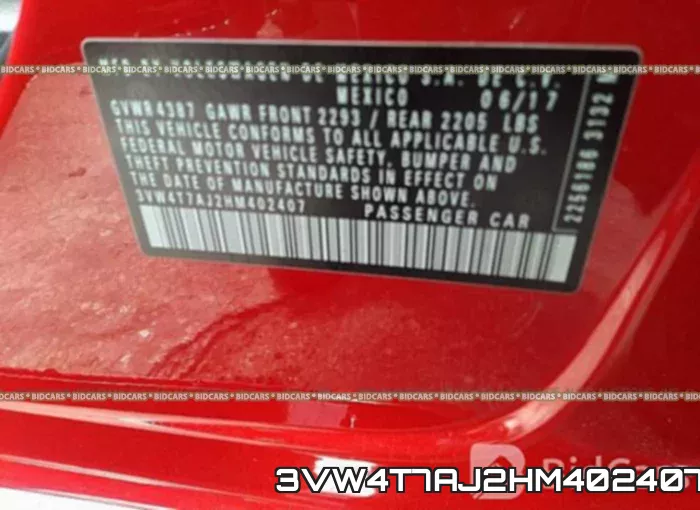 3VW4T7AJ2HM402407 фото 10
