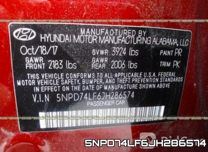 5NPD74LF6JH286574 фото 10