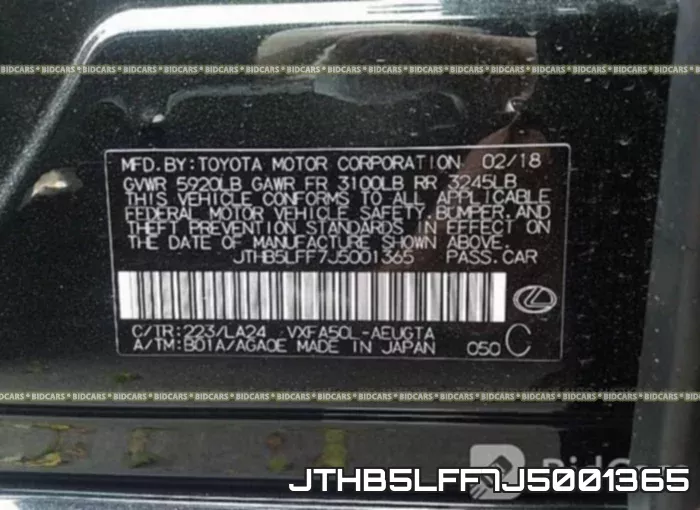JTHB5LFF7J5001365 фото 10
