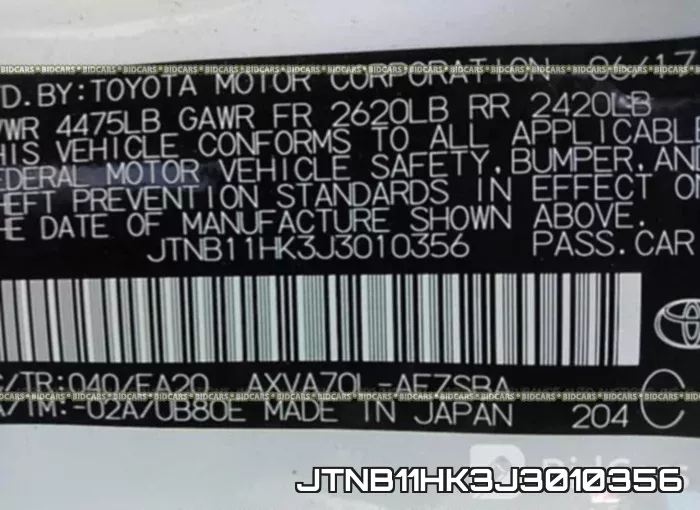 JTNB11HK3J3010356 фото 10
