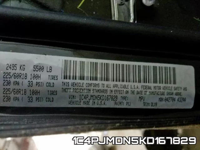 1C4PJMDN5KD167829 фото 2