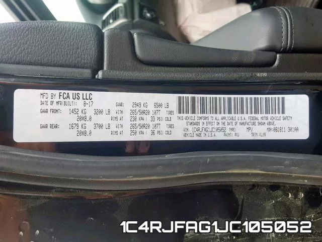 1C4RJFAG1JC105052 фото 2