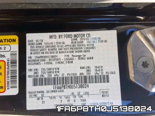 1FA6P8TH0J5138024 фото 2