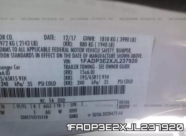 1FADP3E2XJL237920 фото 10