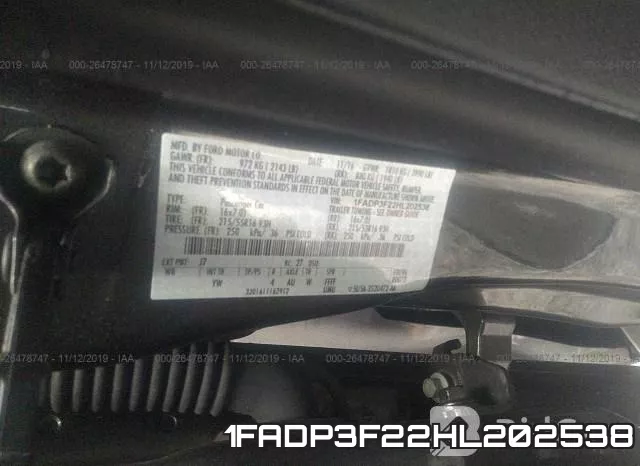 1FADP3F22HL202538 фото 10
