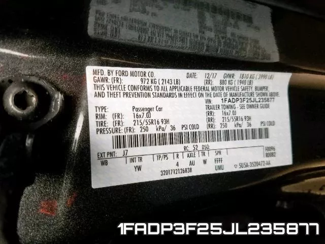 1FADP3F25JL235877 фото 2