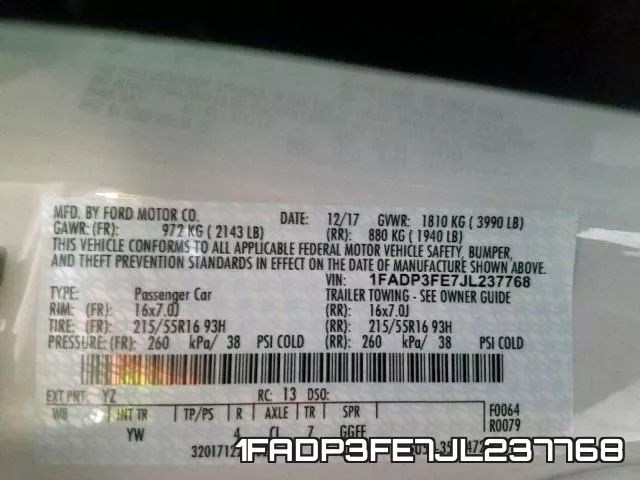 1FADP3FE7JL237768 фото 2