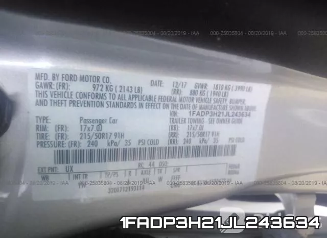 1FADP3H21JL243634 фото 10