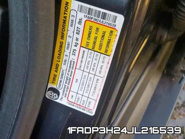 1FADP3H24JL216539 фото 2