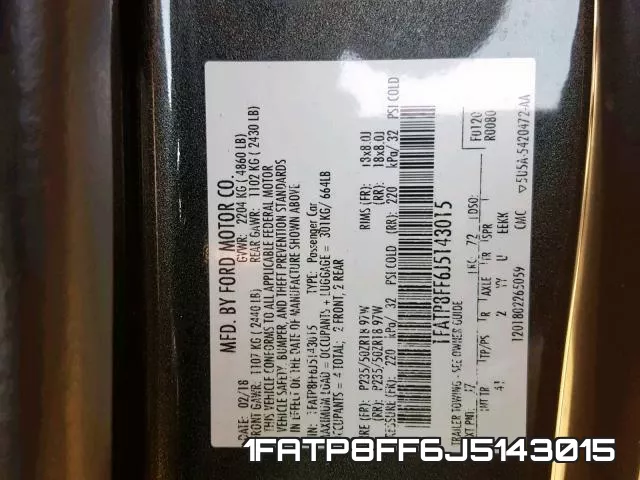 1FATP8FF6J5143015 фото 2