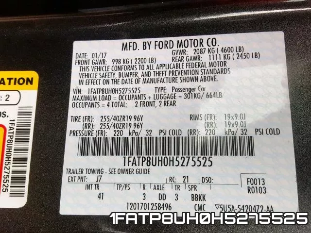 1FATP8UH0H5275525 фото 2