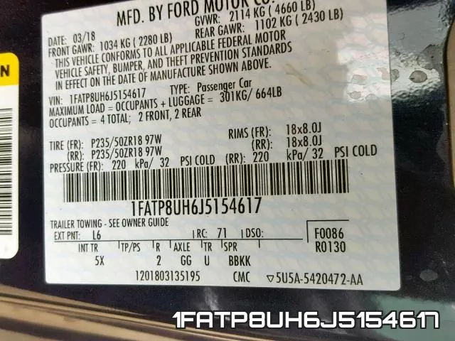 1FATP8UH6J5154617 фото 2