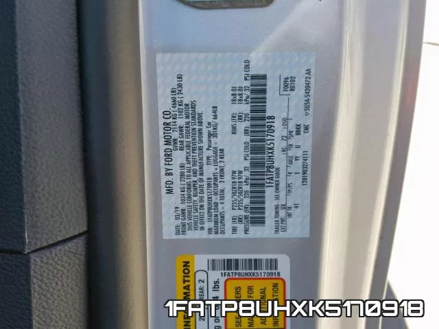 1FATP8UHXK5170918 фото 2