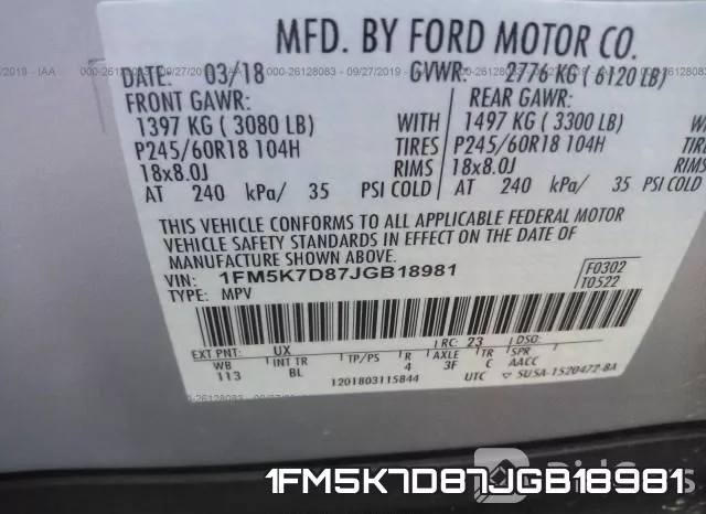 1FM5K7D87JGB18981 фото 10