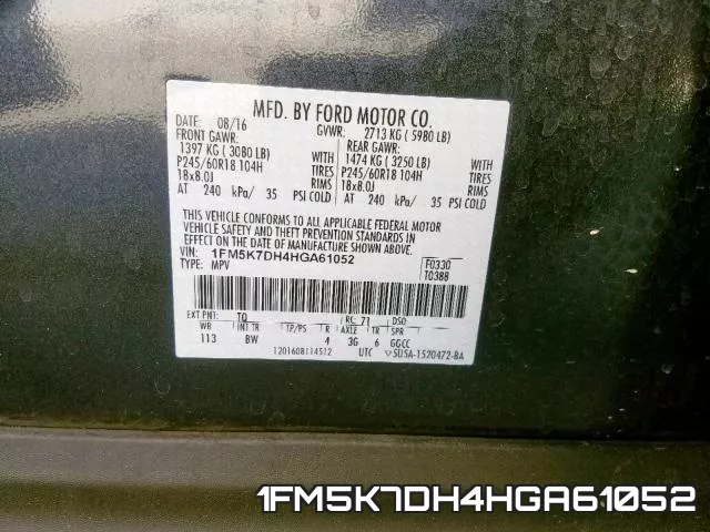 1FM5K7DH4HGA61052 фото 2