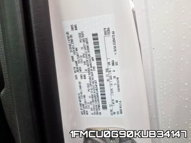 1FMCU0G90KUB34147 фото 2