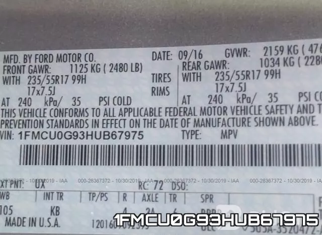 1FMCU0G93HUB67975 фото 10