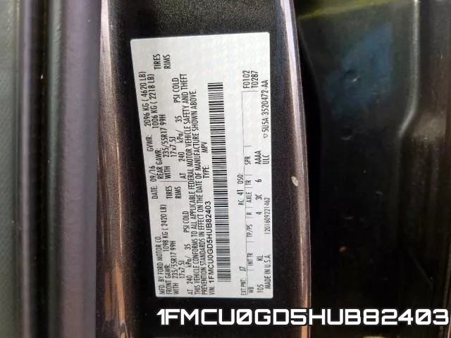 1FMCU0GD5HUB82403 фото 2