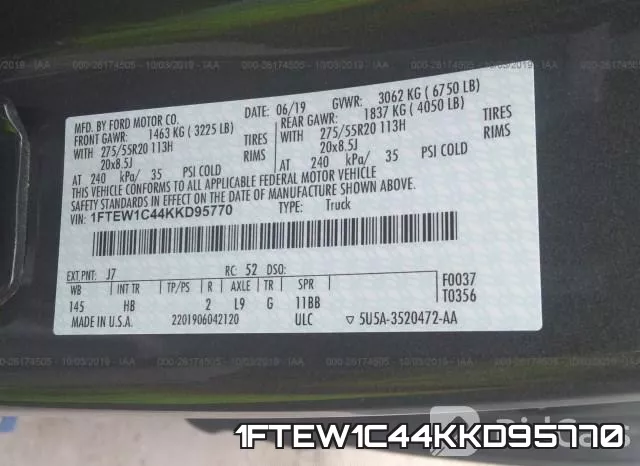 1FTEW1C44KKD95770 фото 10