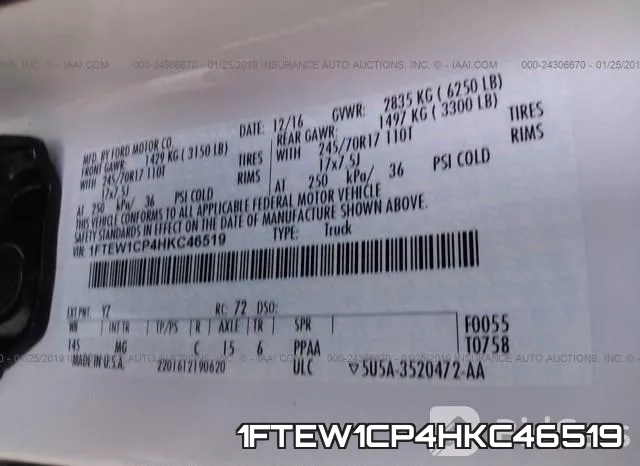 1FTEW1CP4HKC46519 фото 10