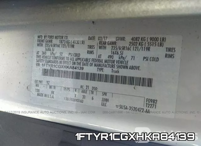 1FTYR1CGXHKA84139 фото 10