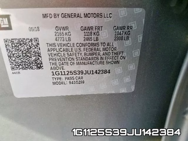1G1125S39JU142384 фото 2