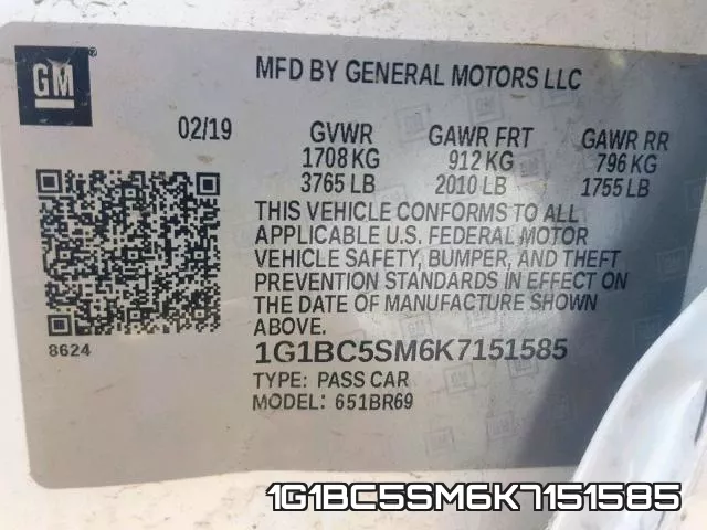 1G1BC5SM6K7151585 фото 2
