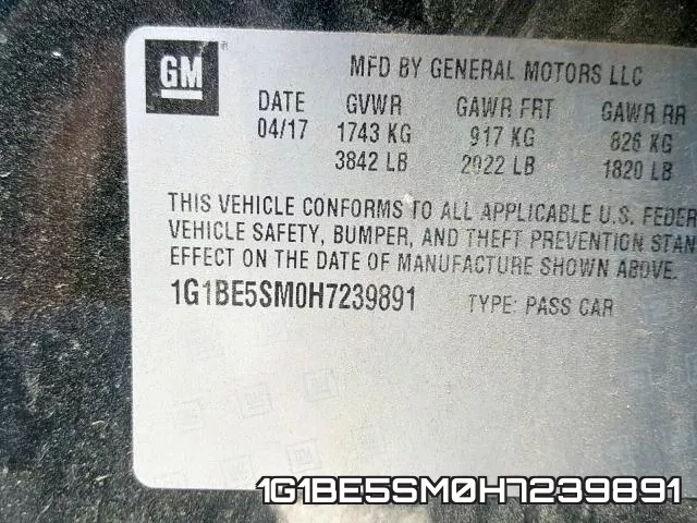 1G1BE5SM0H7239891 фото 2